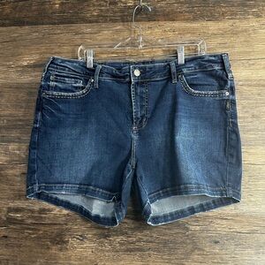 Silver Jeans Dark Blue Jean Shorts
